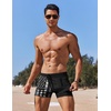 COOFANDY Mens Swim Trunks Swimwear Bathing Suit Swim Brief Square Leg Board Short S-3XL(American Flag(black))