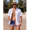COOFANDY Mens Swim Trunks Swimwear Bathing Suit Swim Brief Square Leg Board Short S-3XL(American Flag(deep Navy))