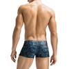 COOFANDY Mens Swim Trunks Swimwear Bathing Suit Swim Brief Square Leg Board Short S-3XL(Blue Leaf and Black)