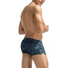 COOFANDY Mens Swim Trunks Swimwear Bathing Suit Swim Brief Square Leg Board Short S-3XL(Blue Leaf and Black)