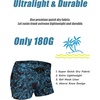 COOFANDY Mens Swim Trunks Swimwear Bathing Suit Swim Brief Square Leg Board Short S-3XL(Blue Leaf and Black)
