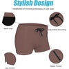 COOFANDY Mens Swim Trunks Swimwear Bathing Suit Swim Brief Square Leg Board Short S-3XL(Brown)