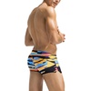 COOFANDY Mens Swim Trunks Swimwear Bathing Suit Swim Brief Square Leg Board Short S-3XL(Colorful Ribbon)