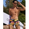 COOFANDY Mens Swim Trunks Swimwear Bathing Suit Swim Brief Square Leg Board Short S-3XL(Colorful Ribbon)