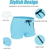 COOFANDY Mens Swim Trunks Swimwear Bathing Suit Swim Brief Square Leg Board Short S-3XL(Ice Blue)