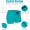COOFANDY Mens Swim Trunks Swimwear Bathing Suit Swim Brief Square Leg Board Short S-3XL(Peacock Blue)