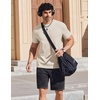 COOFANDY Mens T Shirts Short Sleeve Heavyweight Tshirt Casual Crew Neck Tee Shirts for Men(Beige)