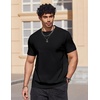 COOFANDY Mens T Shirts Short Sleeve Heavyweight Tshirt Casual Crew Neck Tee Shirts for Men(Black)