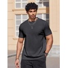 COOFANDY Mens T Shirts Short Sleeve Heavyweight Tshirt Casual Crew Neck Tee Shirts for Men(Dark Grey)