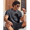 COOFANDY Mens T Shirts Short Sleeve Heavyweight Tshirt Casual Crew Neck Tee Shirts for Men(Dark Grey)