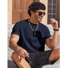 COOFANDY Mens T Shirts Short Sleeve Heavyweight Tshirt Casual Crew Neck Tee Shirts for Men(Deep Blue)