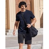 COOFANDY Mens T Shirts Short Sleeve Heavyweight Tshirt Casual Crew Neck Tee Shirts for Men(Deep Blue)