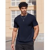 COOFANDY Mens T Shirts Short Sleeve Heavyweight Tshirt Casual Crew Neck Tee Shirts for Men(Deep Blue)