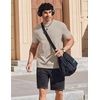 COOFANDY Mens T Shirts Short Sleeve Heavyweight Tshirt Casual Crew Neck Tee Shirts for Men(Khaki)