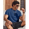 COOFANDY Mens T Shirts Short Sleeve Heavyweight Tshirt Casual Crew Neck Tee Shirts for Men(Navy Blue)