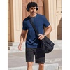 COOFANDY Mens T Shirts Short Sleeve Heavyweight Tshirt Casual Crew Neck Tee Shirts for Men(Navy Blue)