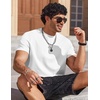 COOFANDY Mens T Shirts Short Sleeve Heavyweight Tshirt Casual Crew Neck Tee Shirts for Men(White)