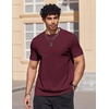 COOFANDY Mens T Shirts Short Sleeve Heavyweight Tshirt Casual Crew Neck Tee Shirts for Men(Wine Red)