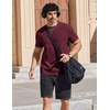 COOFANDY Mens T Shirts Short Sleeve Heavyweight Tshirt Casual Crew Neck Tee Shirts for Men(Wine Red)