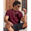 COOFANDY Mens T Shirts Short Sleeve Heavyweight Tshirt Casual Crew Neck Tee Shirts for Men(Wine Red)