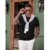COOFANDY Mens T-Shirts Short Sleeve Knit Shirt Crew Neck Sweater Fashion Casual Textured Pullover Tees(01-black)
