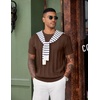 COOFANDY Mens T-Shirts Short Sleeve Knit Shirt Crew Neck Sweater Fashion Casual Textured Pullover Tees(Brown)