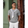COOFANDY Mens T-Shirts Short Sleeve Knit Shirt Crew Neck Sweater Fashion Casual Textured Pullover Tees(Grey)
