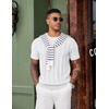 COOFANDY Mens T-Shirts Short Sleeve Knit Shirt Crew Neck Sweater Fashion Casual Textured Pullover Tees(White)