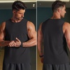 COOFANDY Men’s Workout Gym Tank Tops Quick Dry Muscle Sleeveless Shirts UPF 50+ Running Summer Beach Athletic Swim Shirt(Black)
