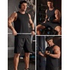 COOFANDY Men’s Workout Gym Tank Tops Quick Dry Muscle Sleeveless Shirts UPF 50+ Running Summer Beach Athletic Swim Shirt(Black)