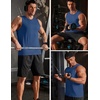 COOFANDY Men’s Workout Gym Tank Tops Quick Dry Muscle Sleeveless Shirts UPF 50+ Running Summer Beach Athletic Swim Shirt(Dark Blue)