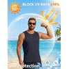 COOFANDY Men’s Workout Gym Tank Tops Quick Dry Muscle Sleeveless Shirts UPF 50+ Running Summer Beach Athletic Swim Shirt(Navy Blue)