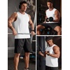 COOFANDY Men’s Workout Gym Tank Tops Quick Dry Muscle Sleeveless Shirts UPF 50+ Running Summer Beach Athletic Swim Shirt(White)