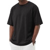 COOFANDY Men’s Cotton T-Shirts Oversized Shirt Short Sleeves Streetwear Loose Fit Summer Tee Tops Washed Basic Unisex Shirts(01- Black)