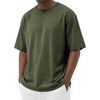 COOFANDY Men’s Cotton T-Shirts Oversized Shirt Short Sleeves Streetwear Loose Fit Summer Tee Tops Washed Basic Unisex Shirts(Army Green)