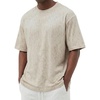 COOFANDY Men’s Cotton T-Shirts Oversized Shirt Short Sleeves Streetwear Loose Fit Summer Tee Tops Washed Basic Unisex Shirts(Beige)