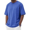 COOFANDY Men’s Cotton T-Shirts Oversized Shirt Short Sleeves Streetwear Loose Fit Summer Tee Tops Washed Basic Unisex Shirts(Blue)