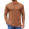 COOFANDY Men’s Crew Neck T-Shirt Long Sleeve Casual Pullover Tees Soft Stretch Basic Tee Shirts(Caramel)