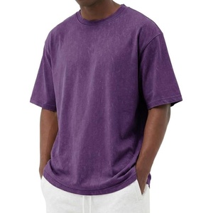 COOFANDY Men’s Cotton T-Shirts Oversized Shirt Short Sleeves Streetwear Loose Fit Summer Tee Tops Washed Basic Unisex Shirts(Purple)