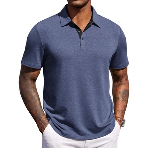 COOFANDY Mens Polo Shirts Short Sleeve Casual Summer Polo Tee Classic Collared Golf Stylish Tops(Navy Blue-new)