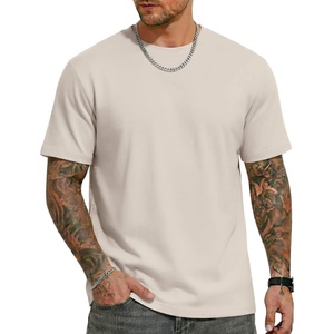 COOFANDY Mens T Shirts Short Sleeve Heavyweight Tshirt Casual Crew Neck Tee Shirts for Men(Beige)