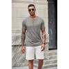 COOFANDY Men’s Soft Henley Short Sleeve T Shirts Casual Basic Shirt with Pocket 3 Button Tees Summer Tops(Light Grey)