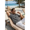 COOFANDY Men’s Casual Henley Shirt Band Collar Short Sleeve Shirt for Mens Summer Beach T-Shirts Vacation(Dark Gray)