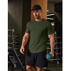 COOFANDY Muscle Shirts for Men Short Sleeve Fitted T Shirt Work Out Shirts Gym for Men Deep Green
