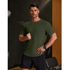 COOFANDY Muscle Shirts for Men Short Sleeve Fitted T Shirt Work Out Shirts Gym for Men Deep Green