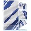COOFANDY Mens Short Sleeve Casual Shirts Button Down Striped Summer Shirts Textured Vacation Beach Shirt(A White/Dark Blue)
