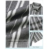 COOFANDY Mens Short Sleeve Casual Shirts Button Down Striped Summer Shirts Textured Vacation Beach Shirt(B Dark Grey/Light Apricot)