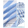 COOFANDY Mens Short Sleeve Casual Shirts Button Down Striped Summer Shirts Textured Vacation Beach Shirt(B White/Light Blue)