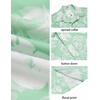 COOFANDY Mens Hawaiian Shirt Loose Fit Cruise Shirts – Short Sleeve and Button Down Hawaiian Shirt for Men with Pocket S-3XL Green-Palm Leave