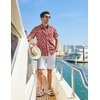 COOFANDY Mens Hawaiian Shirt Short Sleeve Button Down Beach Vacation Shirt Retro Summer Tropical Shirts(2-red Symmetrical Pattern)